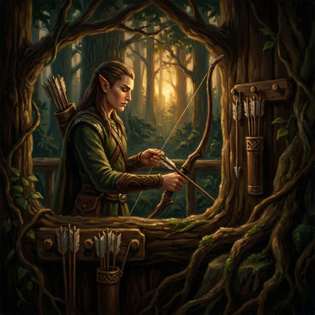 Elven Archer at home