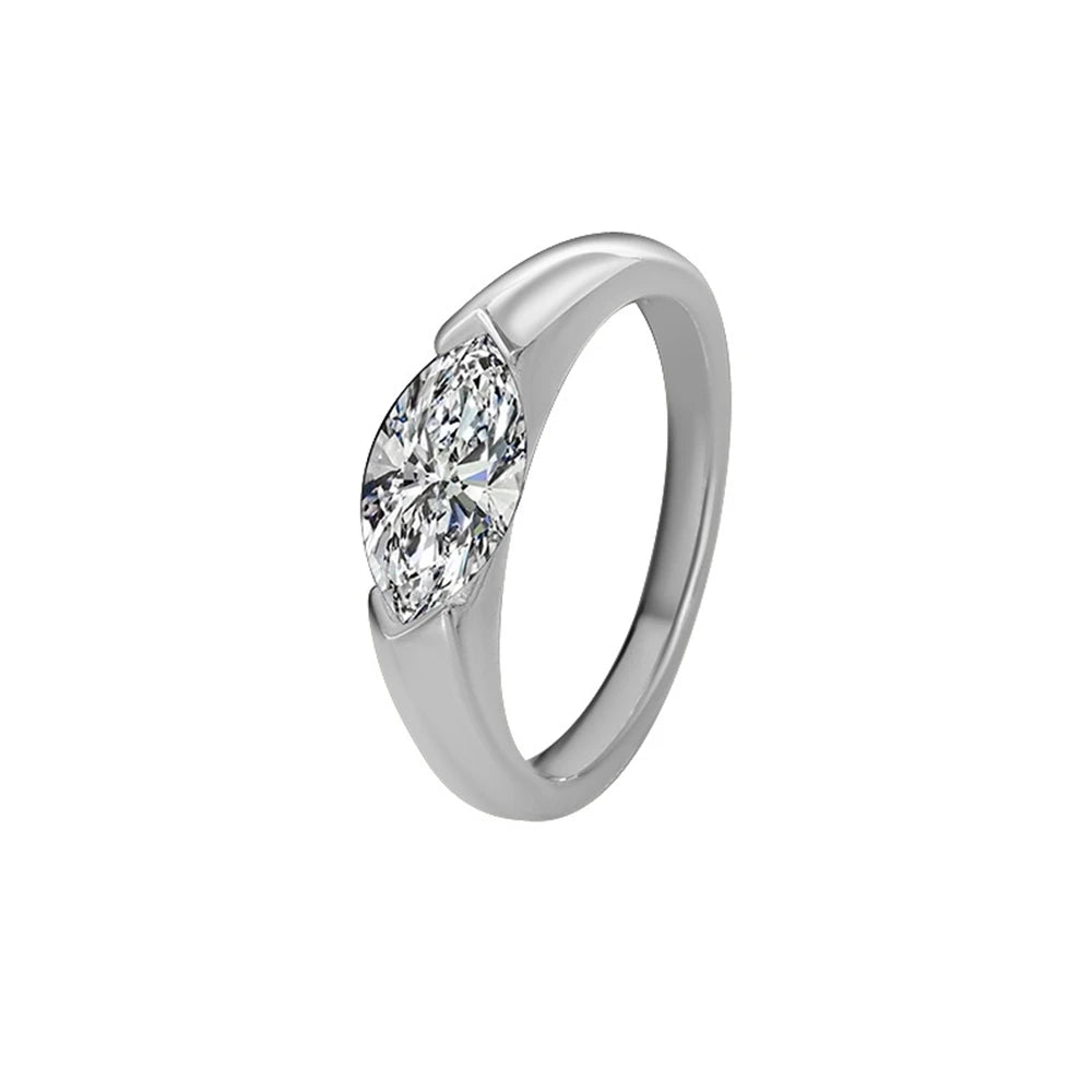 Marquise Cut 1 Carat Moissanite Ring 925 Silver