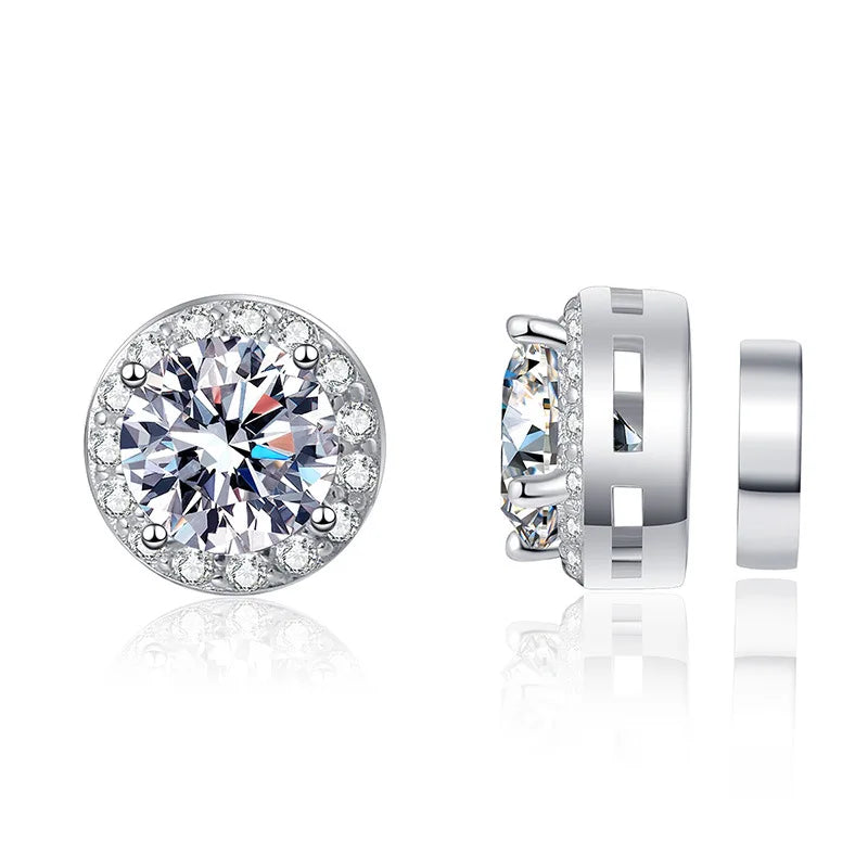 S925 Moissanite Diamond Magnetic Earrings
